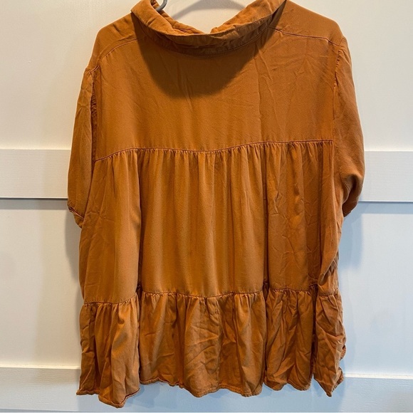 Women's Orange Button-Up Top Size 2XL - Picture 5 of 6